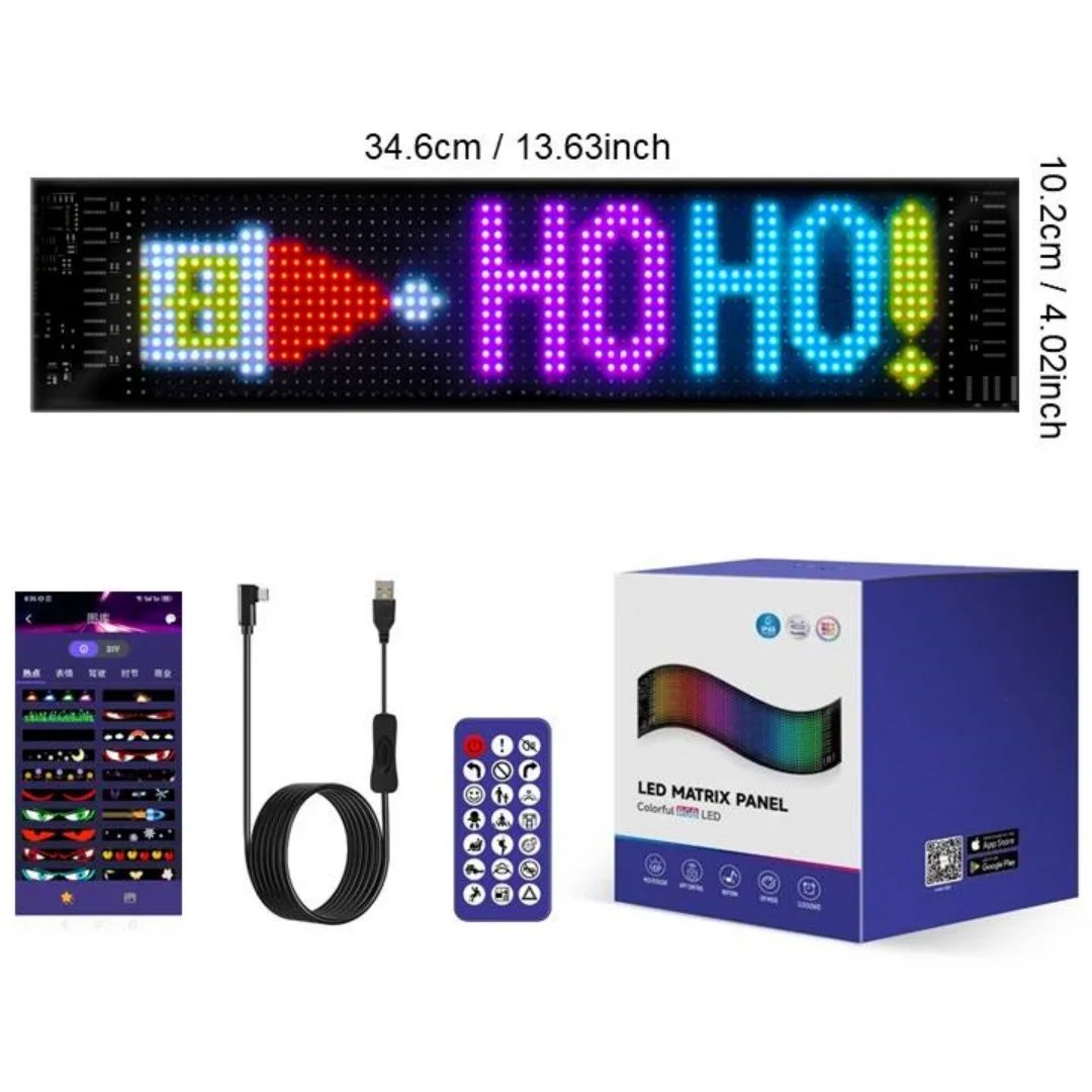 ๐ Smart LED Pixel Car Display โ App-Controlled Custom Text, Colors & Animations