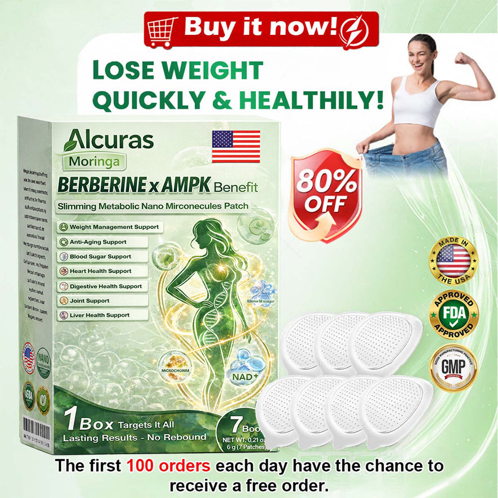 🔥Alcuras™ Moringa × Berberina × AMPK Parche de nano microagujas adelgazante y metabólico de 8 beneficios 🇺🇸 Solo una vez al día · Cambios visibles en 7 días ✅ Para obesidad, piel flácida, diabetes, apnea del sueño, problemas articulares y más