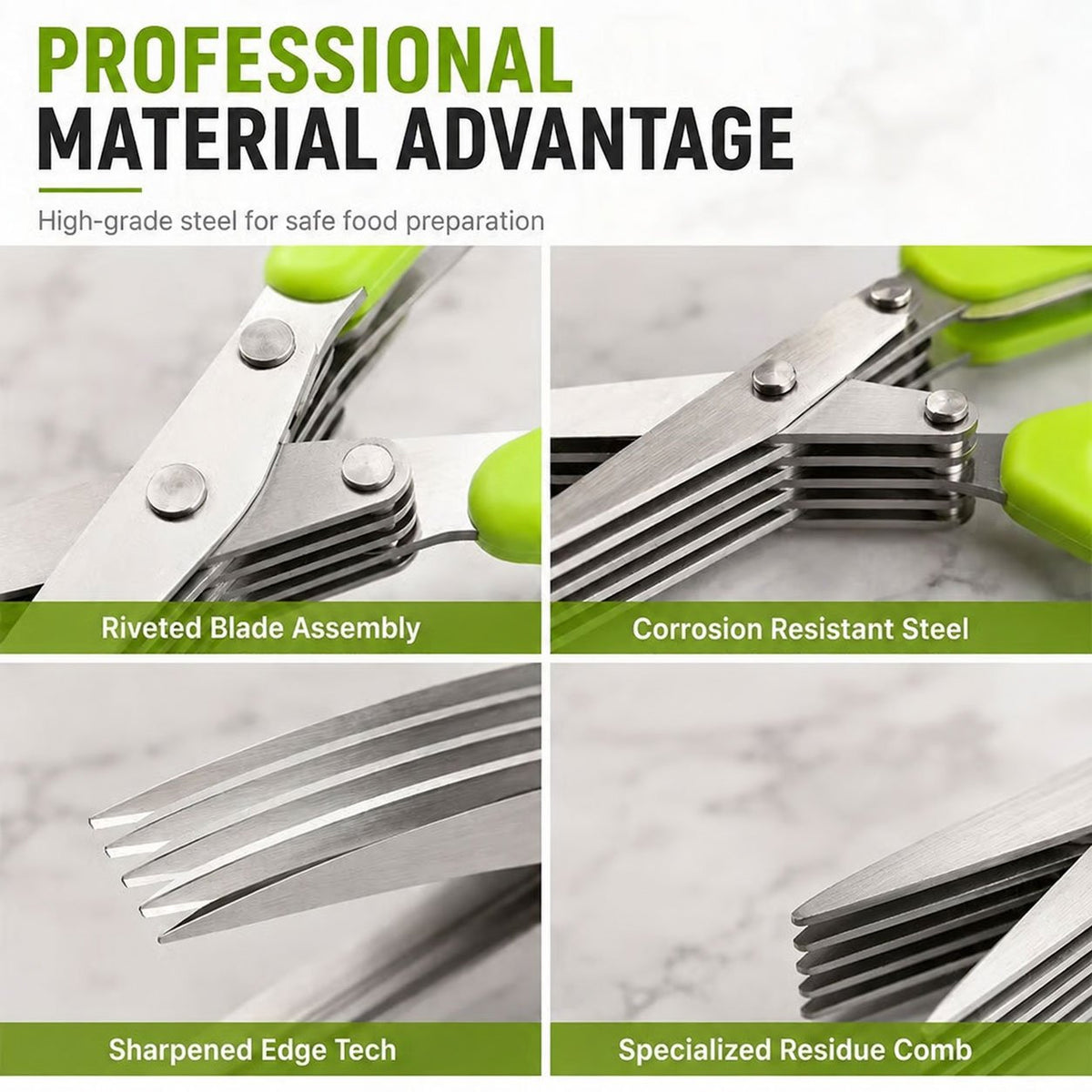 🌿 Multi-Blade Herb Scissors | Quick Kitchen Prep