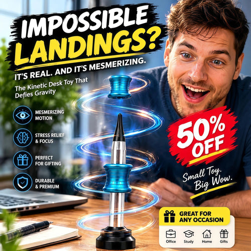 🎉Say Goodbye to Desk Stress! 👋Kinetic Desk toy That Performs Impossible Landing