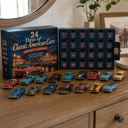 🎁Last Day 49% OFF - ✨24 Days of Classic American Cars Advent Calendar – 24 Vintage Ride Collectibles for Car Lovers🚗