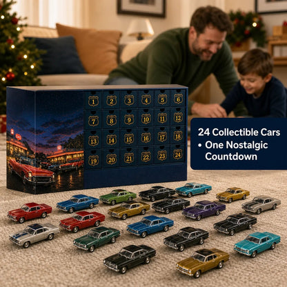 🎁Last Day 49% OFF - ✨24 Days of Classic American Cars Advent Calendar – 24 Vintage Ride Collectibles for Car Lovers🚗