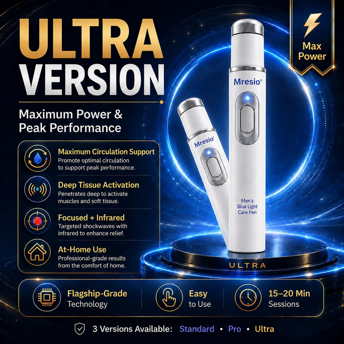 Mresio💪Advanced Acoustic Shockwave Therapy restores penile tissue health to enhance rise rigidity, stamina, and male performance confidence, relieving muscle pain, joint stiffness, tendon discomfort📈
