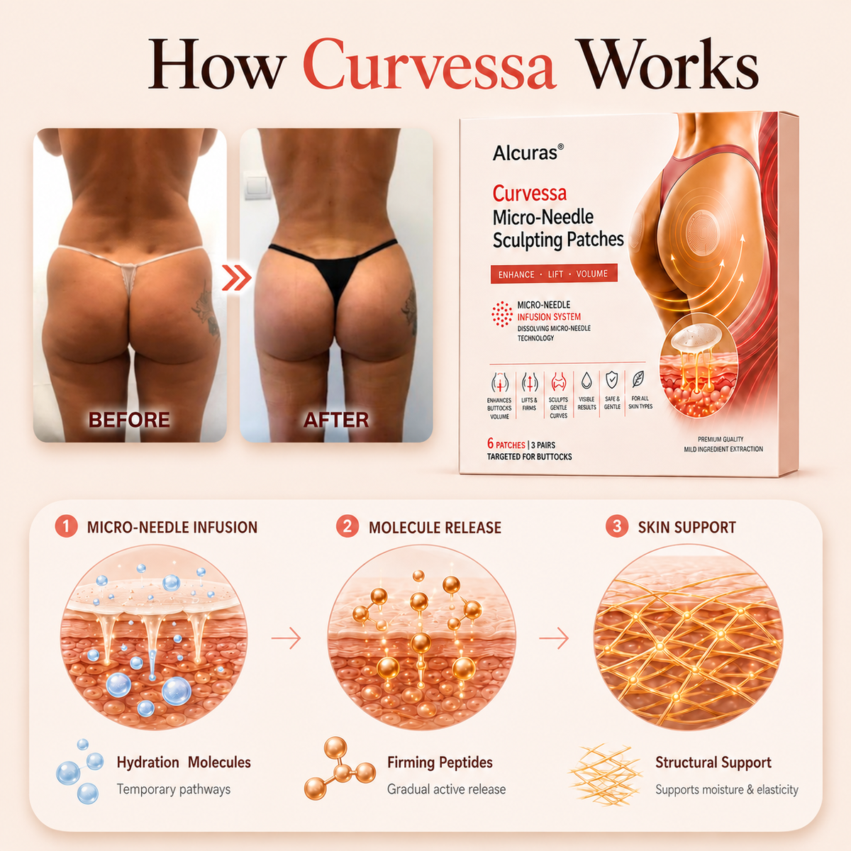 Alcuras® Curvessa Micro-Needle Sculpting Patches