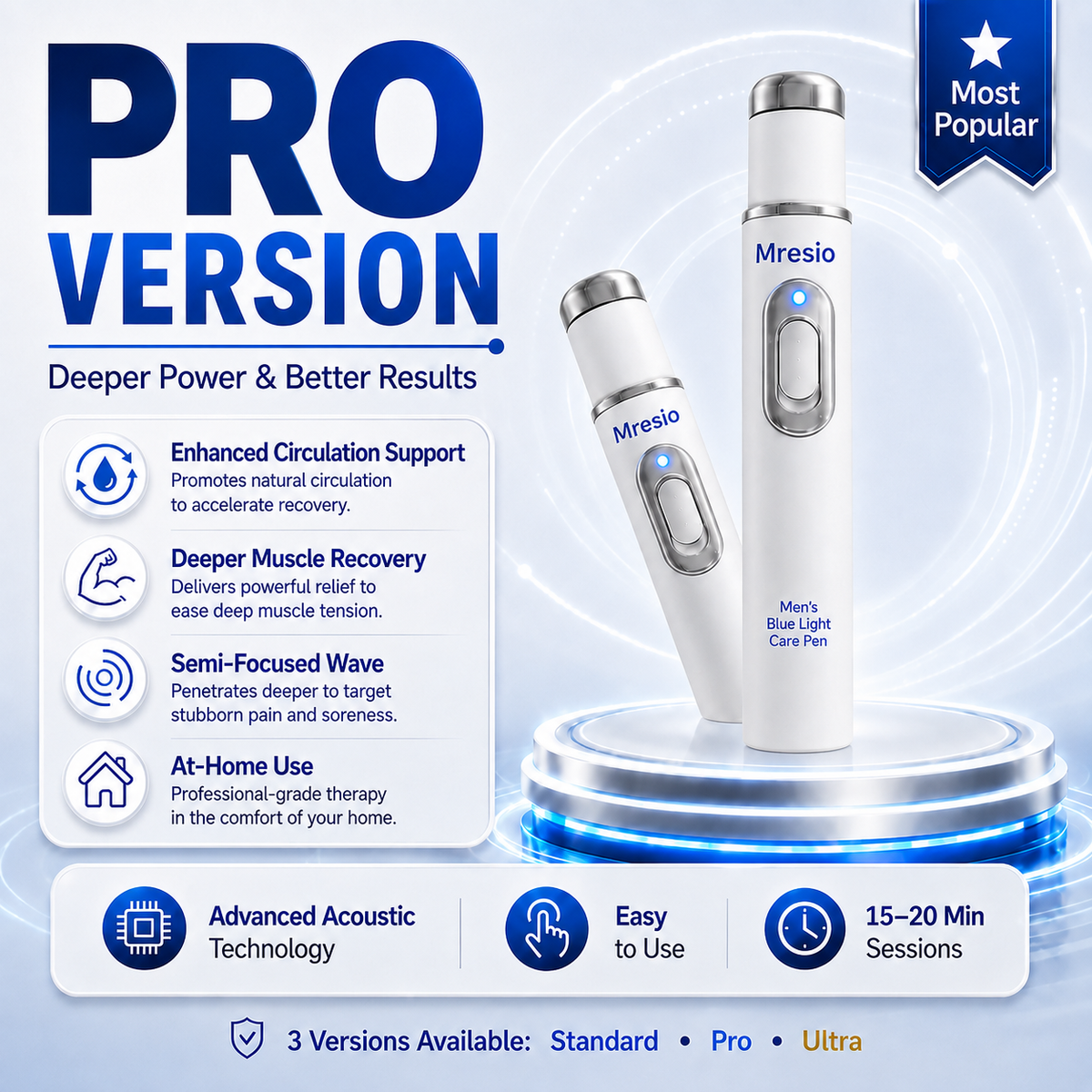 Mresio💪Advanced Acoustic Shockwave Therapy restores penile tissue health to enhance rise rigidity, stamina, and male performance confidence, relieving muscle pain, joint stiffness, tendon discomfort📈