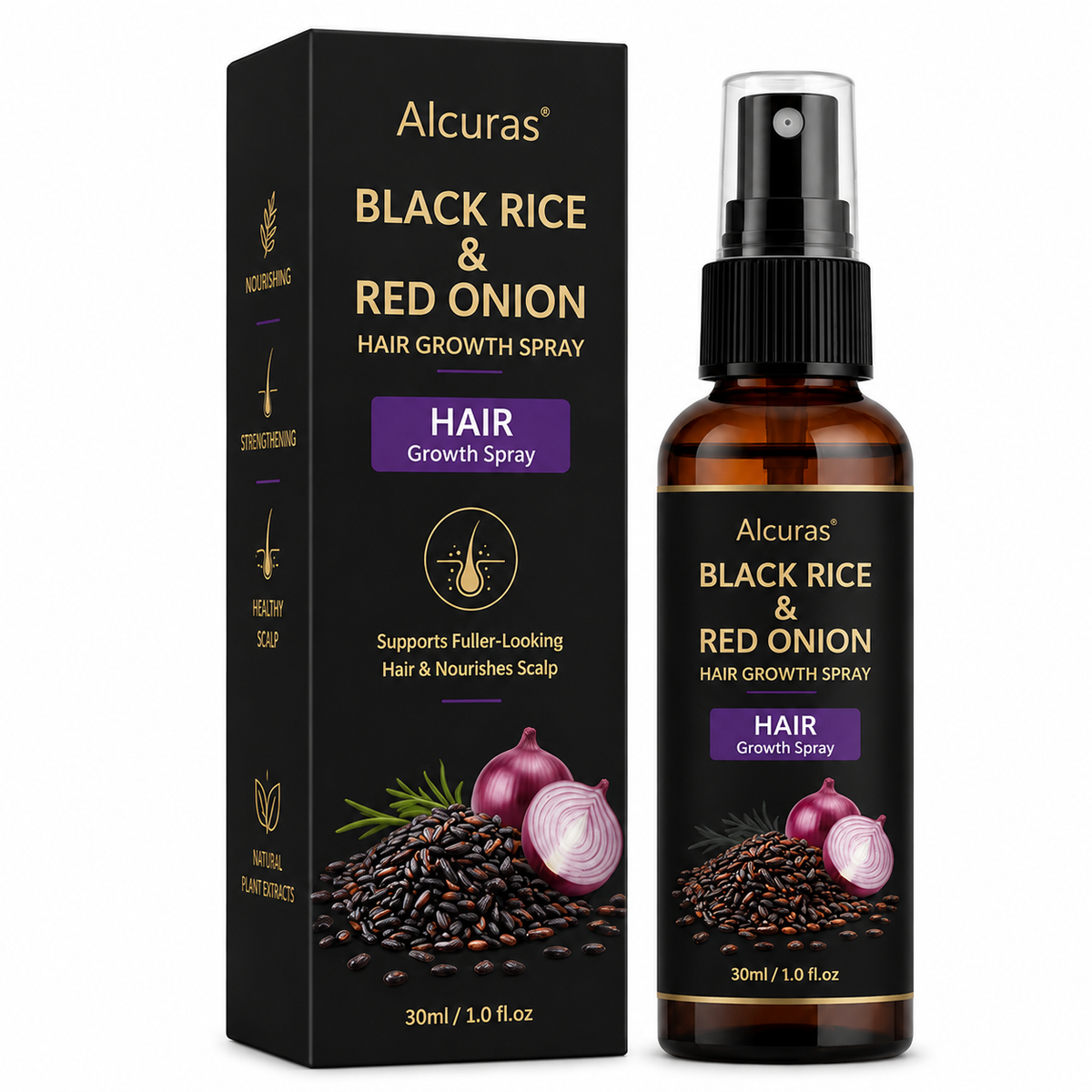 🔥Alcuras® Black Rice & Red Onion Hair Growth Spray