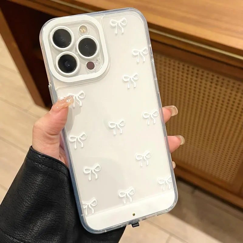 📱Vibrant LED Bowknot Phone Case, Compatible with iPhone 11/12/13/14/15/16/17 Pro/Pro Max