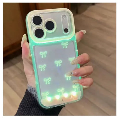 📱Vibrant LED Bowknot Phone Case, Compatible with iPhone 11/12/13/14/15/16/17 Pro/Pro Max