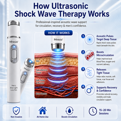 Mresio💪Advanced Acoustic Shockwave Therapy restores penile tissue health to enhance rise rigidity, stamina, and male performance confidence, relieving muscle pain, joint stiffness, tendon discomfort📈