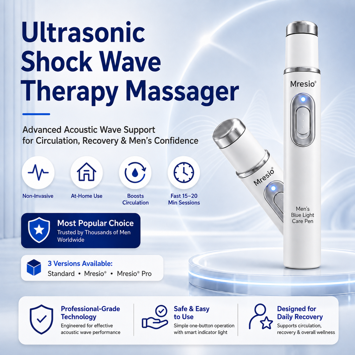 Mresio💪Advanced Acoustic Shockwave Therapy restores penile tissue health to enhance rise rigidity, stamina, and male performance confidence, relieving muscle pain, joint stiffness, tendon discomfort📈