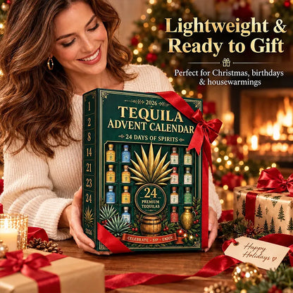 24-Day Mini Tequila Bottle Advent Blind Box for Holiday Celebration, Bar Table Decor, Collector Gift & Family Countdown