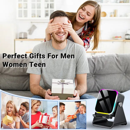 Wireless Induction Audio Speaker Stand, 5-in-1 Phone Stand, 1500mAh Rechargeable Emergency Power , 360° Adjustable Phone