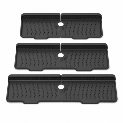 💧 LIMITED-TIME 50% OFF 🧽 Silicone Faucet Splash Guard Mat — Drain Fast, Cuttable