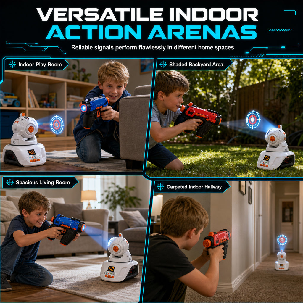 End Screen Addiction Instantly! Indoor Laser Battle Toy Gun Set