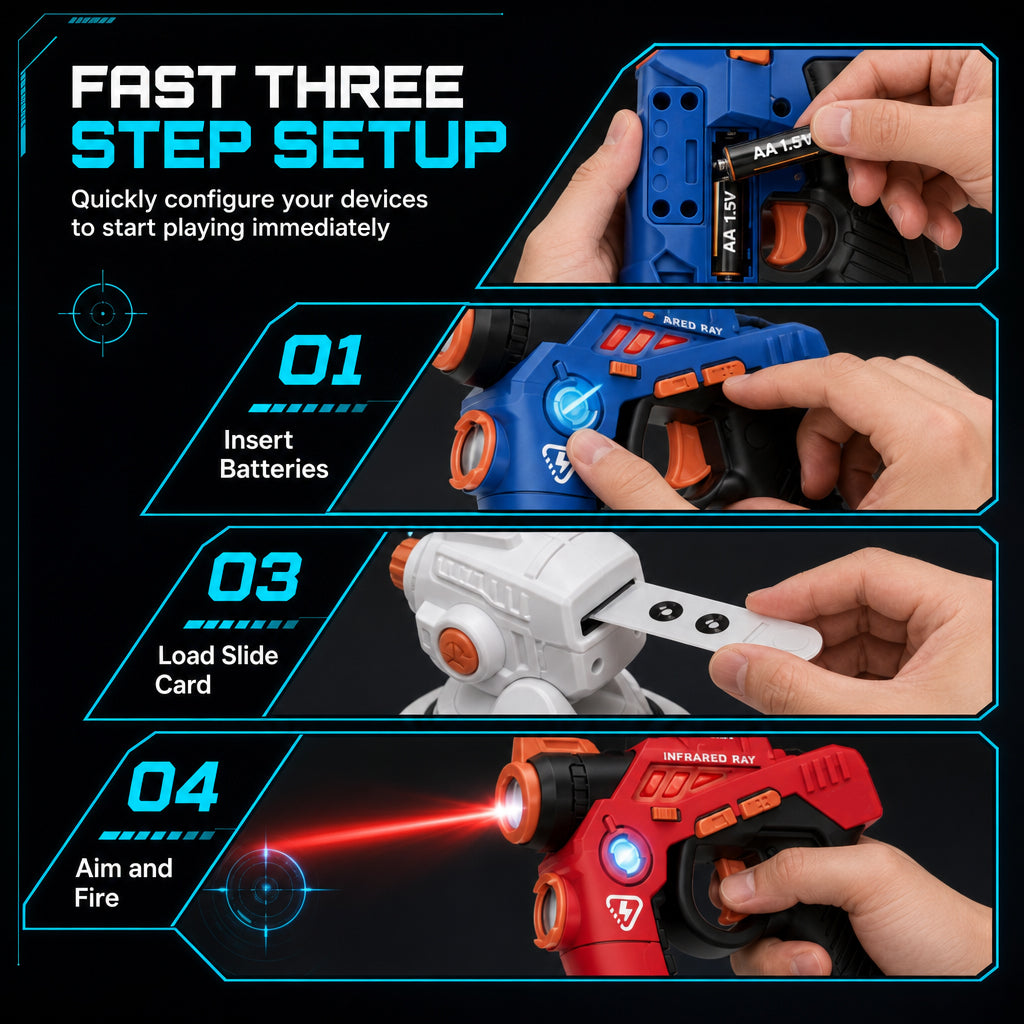 End Screen Addiction Instantly! Indoor Laser Battle Toy Gun Set